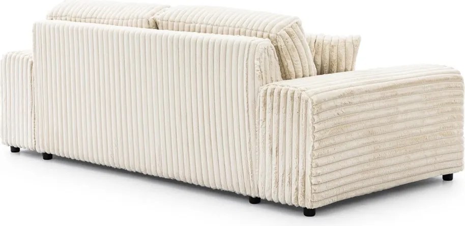 Divano color crema con rivestimento in velluto a coste 213 cm Justin – Ropez