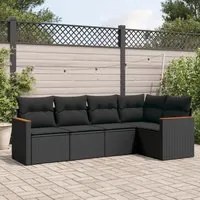 Set Divani da Giardino 5 pz con Cuscini in Polyrattan Nerocod mxl 90571