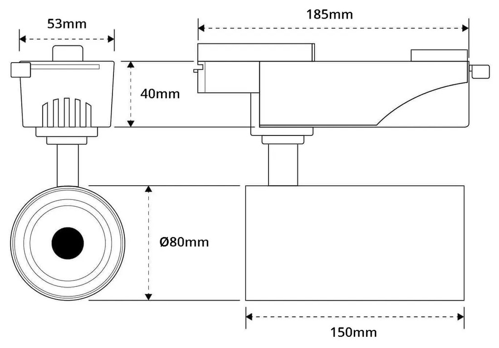 Faro LED 30W Monofase 60° 120lm/W CRI92 no Flickering - BRIDGELUX LED Colore Bianco Freddo 6.000K