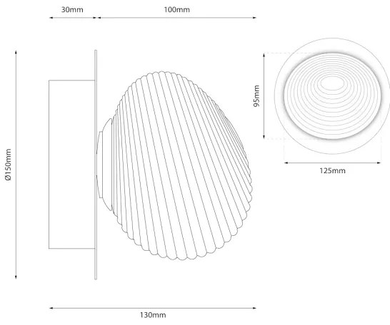 Applique LED BOLLA LED/3W/230V dorata/beige fumé