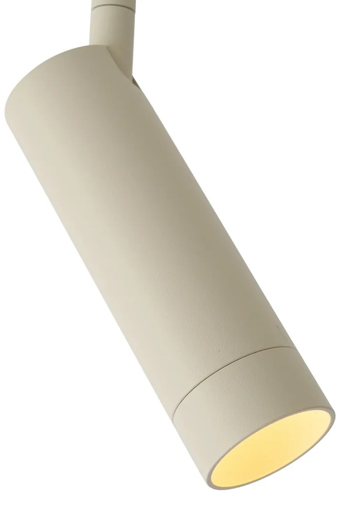 Faretto moderno beige con adattatore bianco per sistema a binario monofase GU10 35mm - Iconic Jeana Luxe