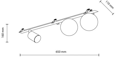 Faretto da incasso VOX 2xG9/8W/230V + 1xGU10/10W nero