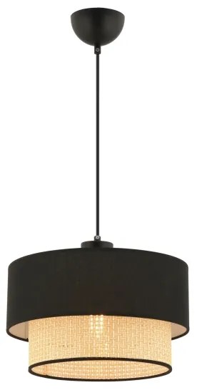 Lampadario a sospensione con cavo ECHO 1xE27/60W/230V nero/beige