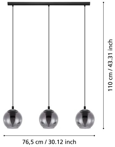 Eglo 98652 - Lampadario a sospensione con filo ARISCANI 3xE27/40W/230V