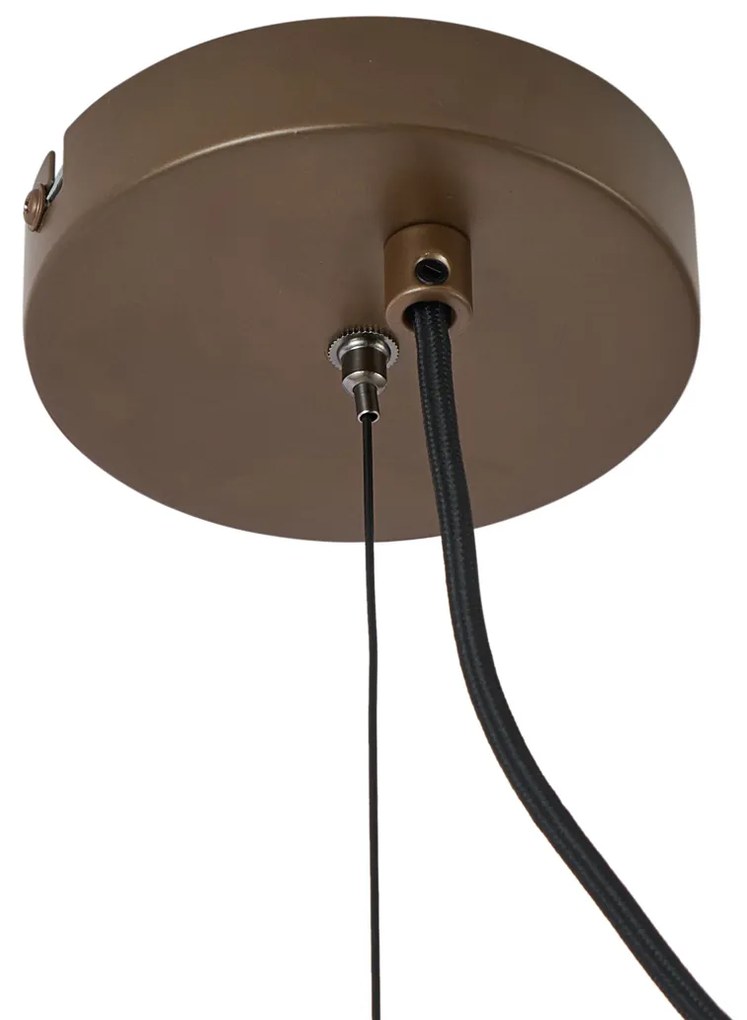 Lampada a sospensione Hotel Chic bronzo scuro con vetro ambrato - Stavelot
