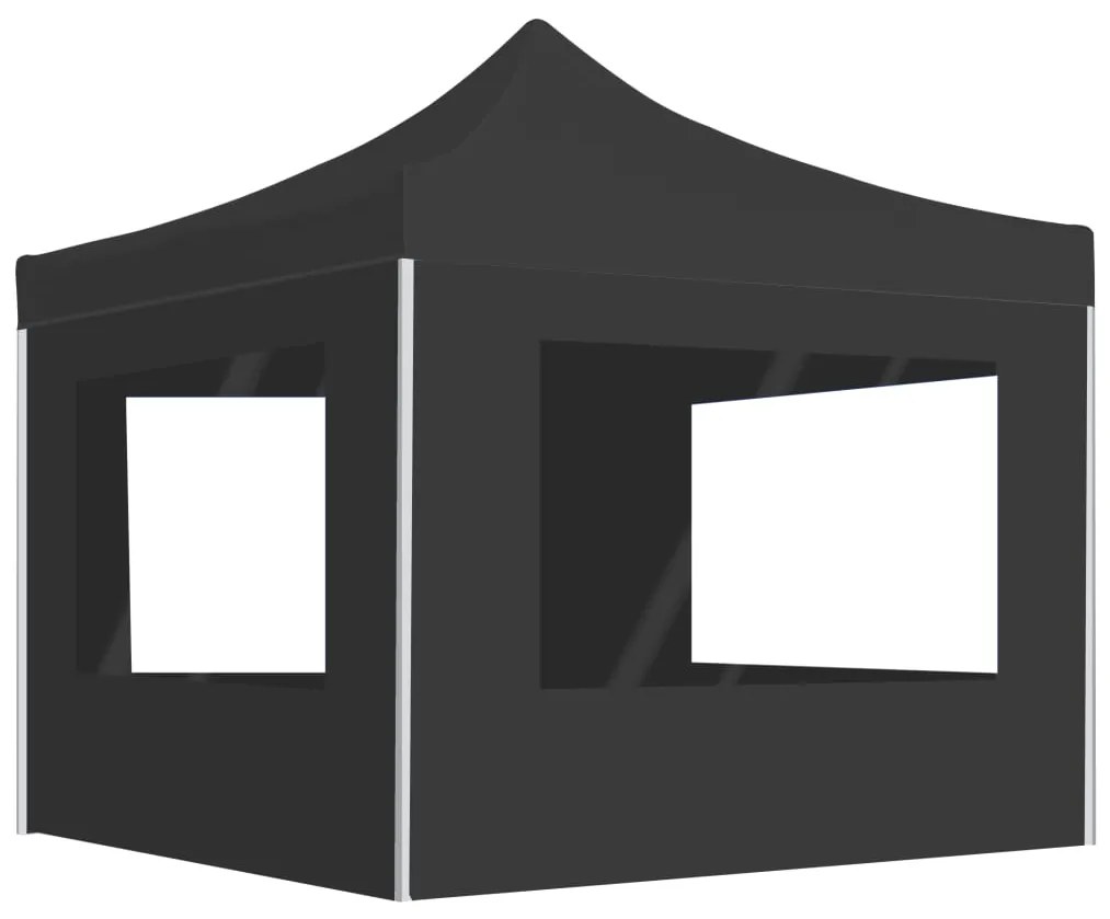 Gazebo Pieghevole Con Pareti İn Alluminio 3x3 M Antracite /
