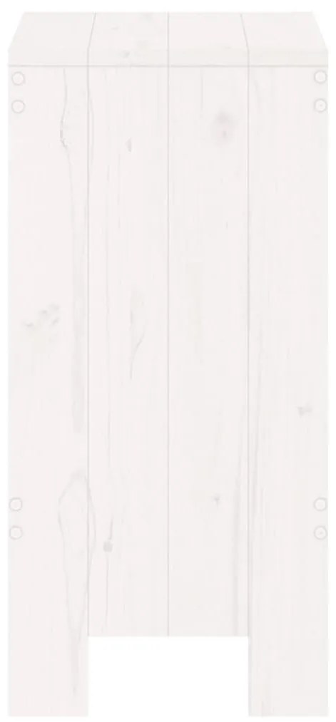 Sgabelli da bar 2 pz bianchi 40x36x75 cm legno massello di pino