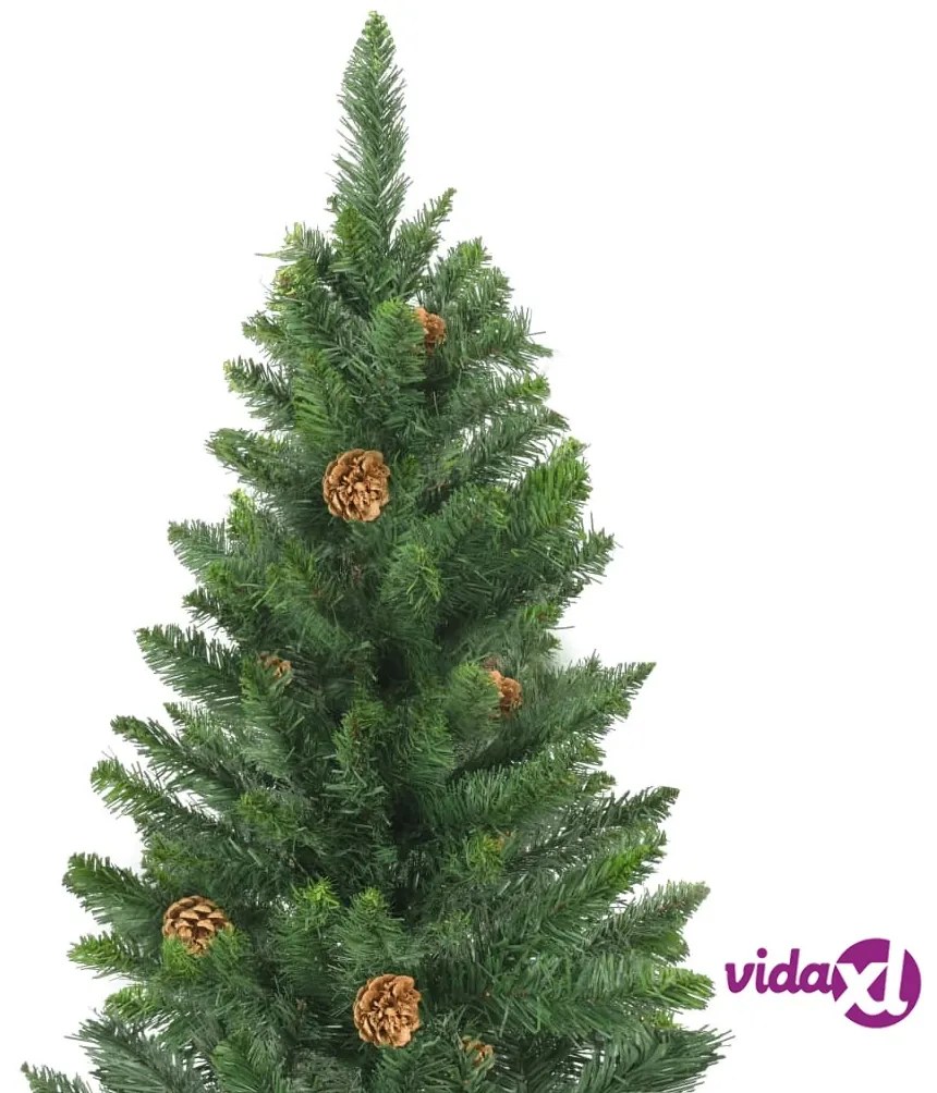 vidaXL Albero di Natale Artificiale con Pigne Verde 150 cm
