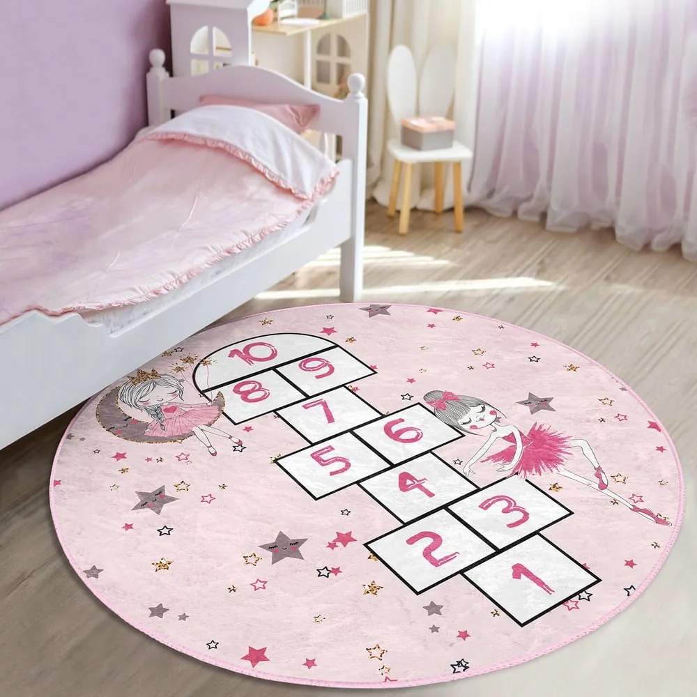 Tappeto rosa per bambini ø 80 cm Comfort - Mila Home
