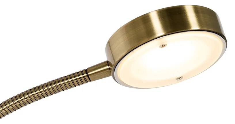 Lampada da terra in bronzo con LED e dimmer con lampada da lettura - Kelso