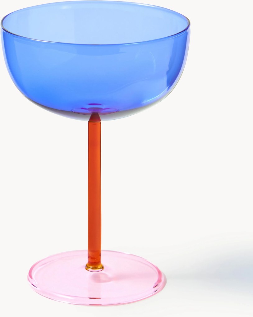 Set di 4 coppe da champagne in vetro soffiato Karisa