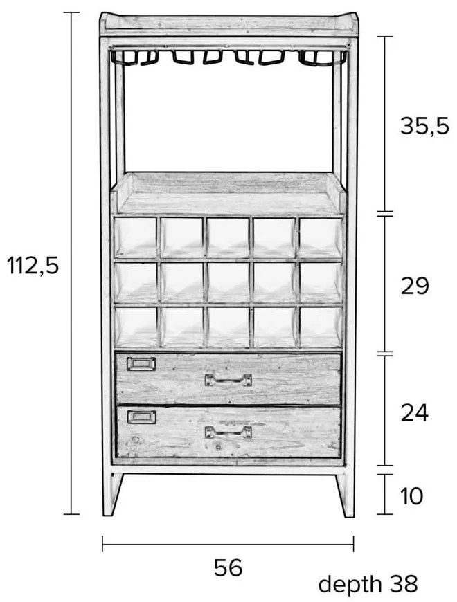 Armadio per vini in legno di abete Edgar - White Label