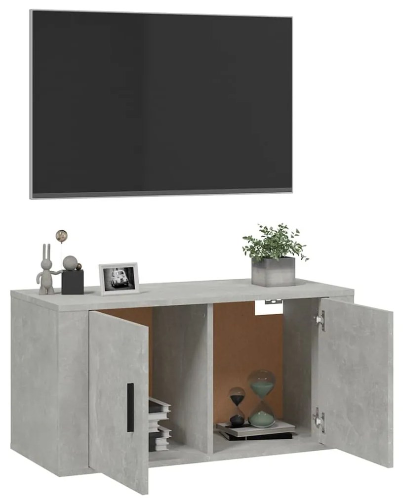 Mobile porta tv a parete grigio cemento 80x34,5x40 cm