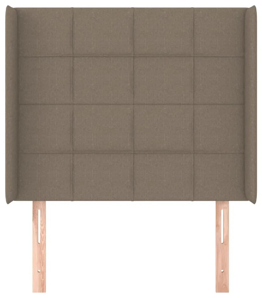 Testiera ad orecchio tortora 103x16x118/128 cm in tessuto
