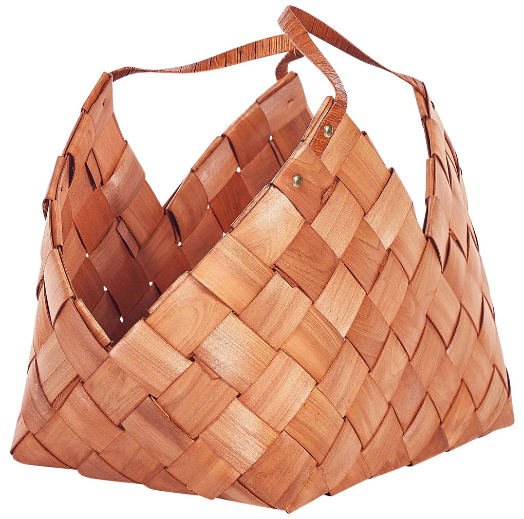 Cesta legno naturale 42 cm QARA Beliani