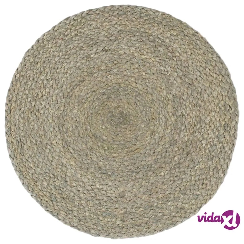 vidaXL Tovagliette 4 pz Grigio Neutro 38 cm Rotonde in Juta