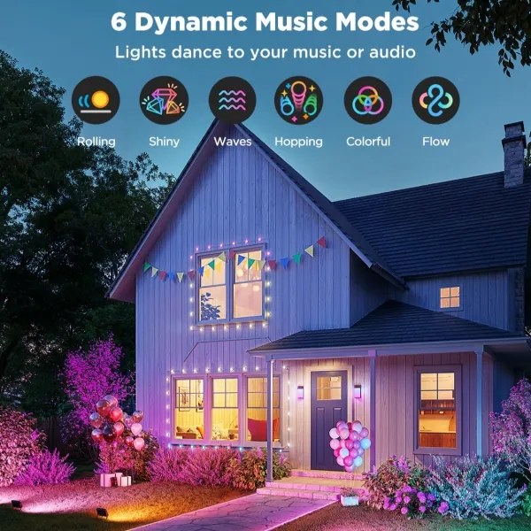 Govee - Set da 4 proiettori LED RGBICWW dimmerabili, 24W, 230V, IP66, compatibili con Matter e Wi‑Fi