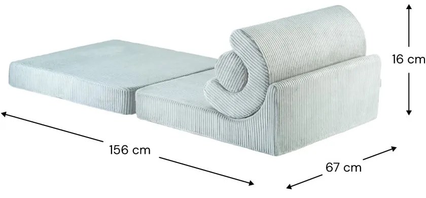 Poltrona per bambini color menta con rivestimento in velluto a coste Flipster – Wigiwama