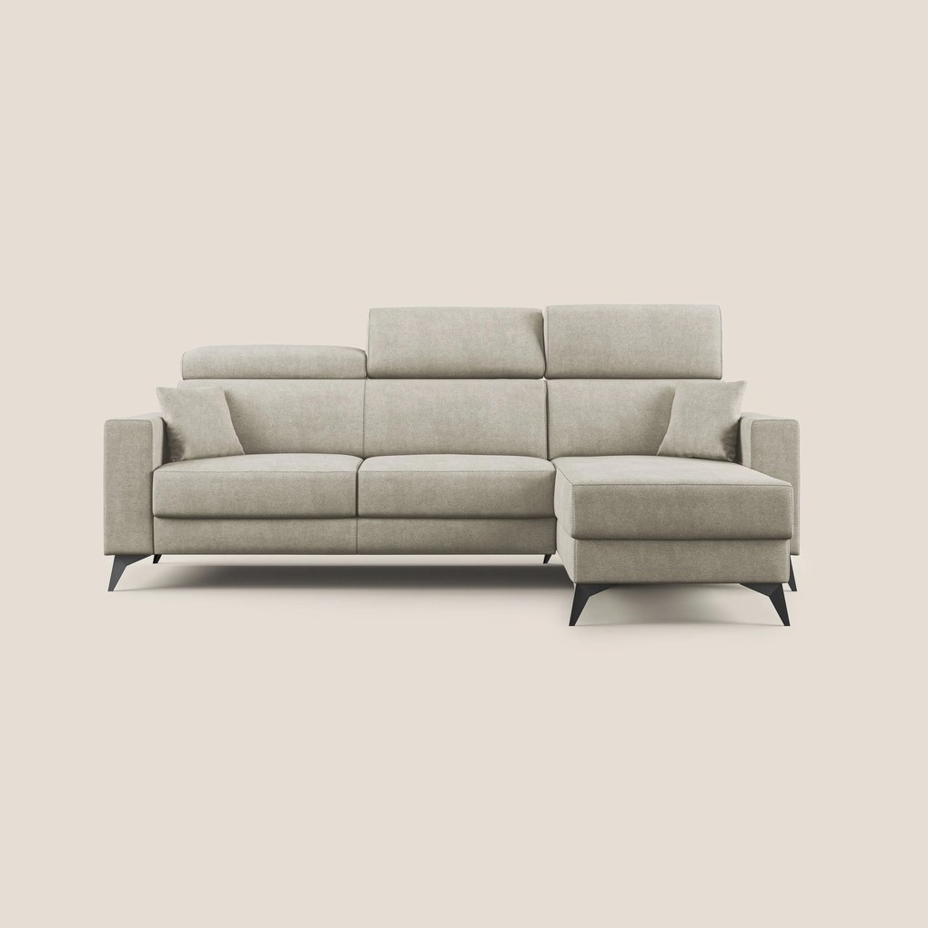 Pegaso divano letto angolare con poggiatesta reclinabili e rivestimento impermeabile T02