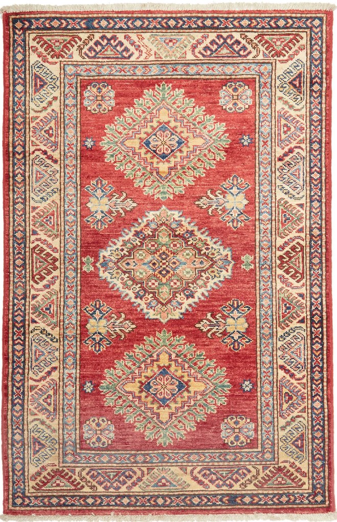 Kazak Tappeto 120x80 Rosso (Pakistan) Annodato A Mano