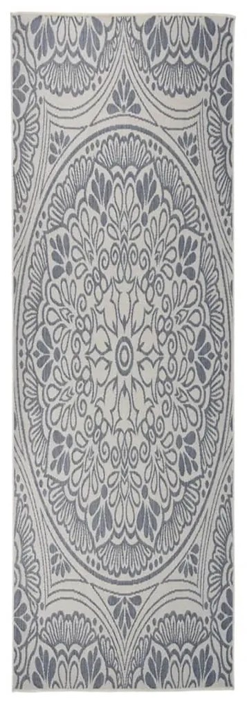 Tappeto Da Esterni A Tessitura Piatta 80x250 Cm Motivo Blu /