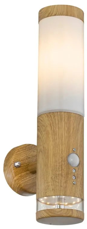 Applique scandinavo da esterno Jaicy marrone con sensore di movimento GLOBO IP44