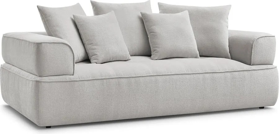 Divano grigio chiaro con rivestimento in ciniglia 237 cm Whesley – Bobochic Paris