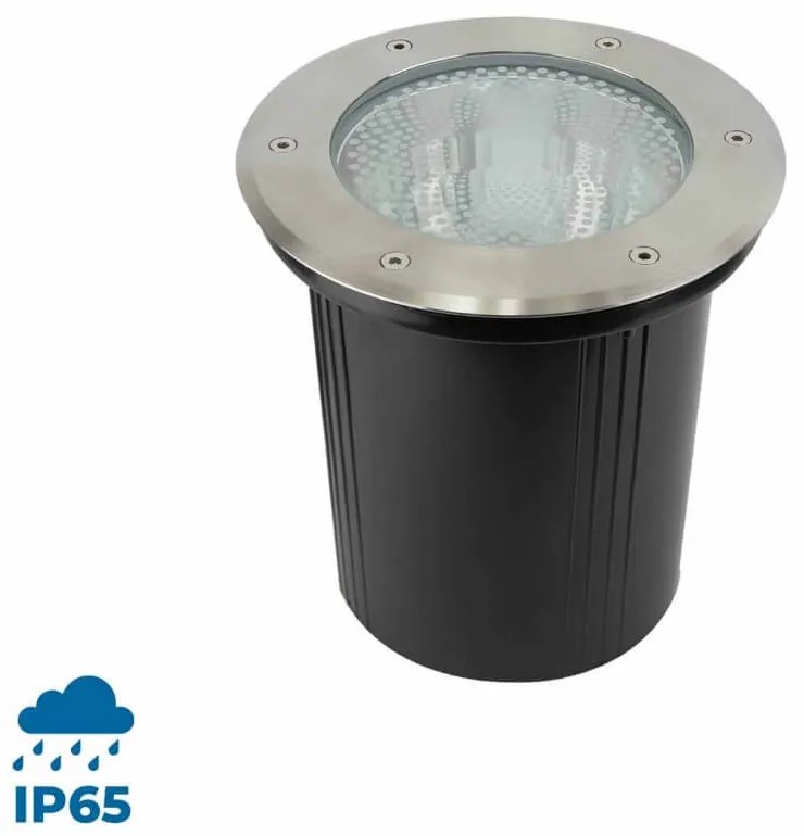 Faro interrato con base E27 - per lampade PAR30 e PAR38 - Doppio Pressacavo Base E27