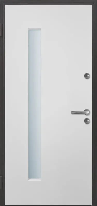 Porta blindata MASTER Glow con vetro L 80 x H 210 cm in MDF bianco, apertura spingere a sinistra, falso telaio incluso