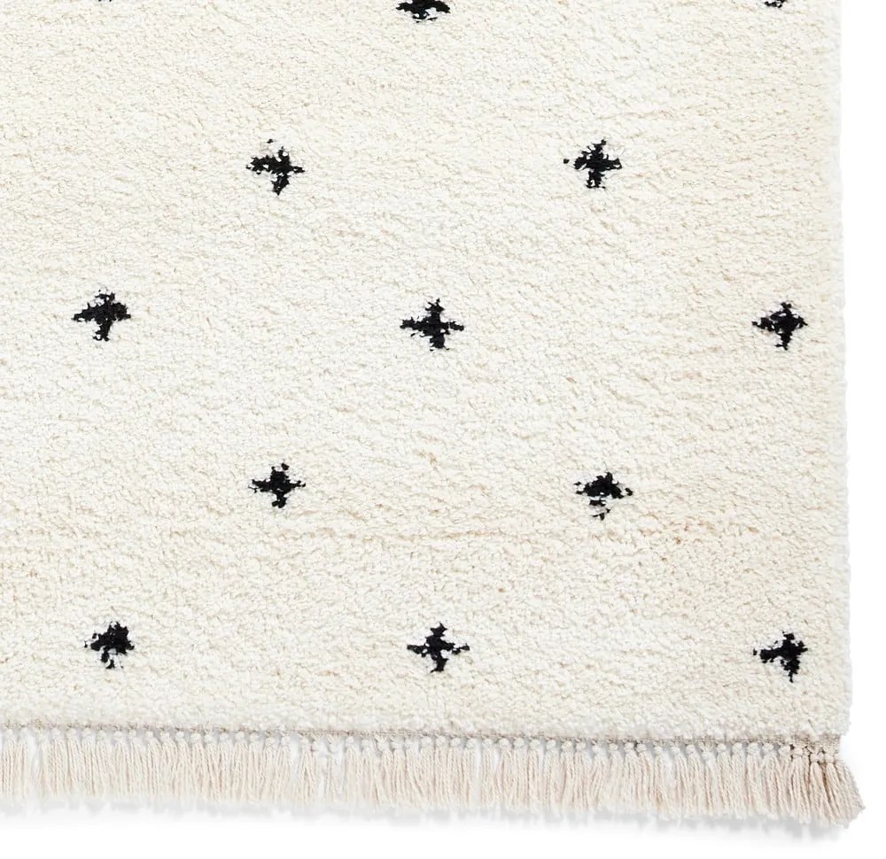 Tappeto bianco e nero Dots, 120 x 170 cm Boho - Think Rugs