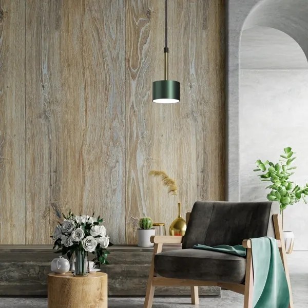 Lampadario su corda ARENA 1xGX53/11W/230V verde/oro