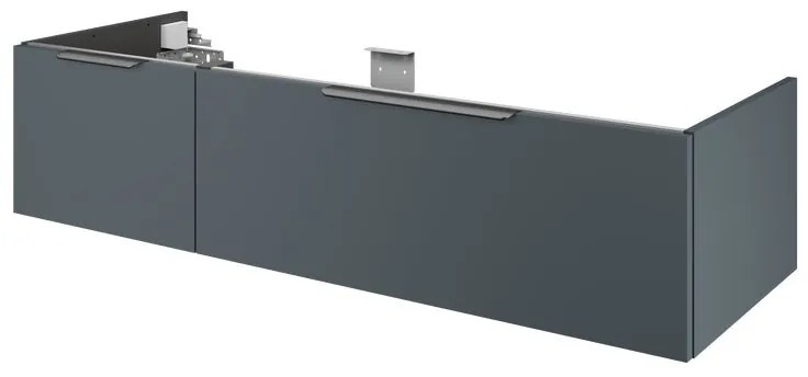 Mobile da bagno sotto lavabo SENSEA Neo grigio laccato lucido L 135 x H 32 x P 48 cm 1 cassetto, lavabo non incluso