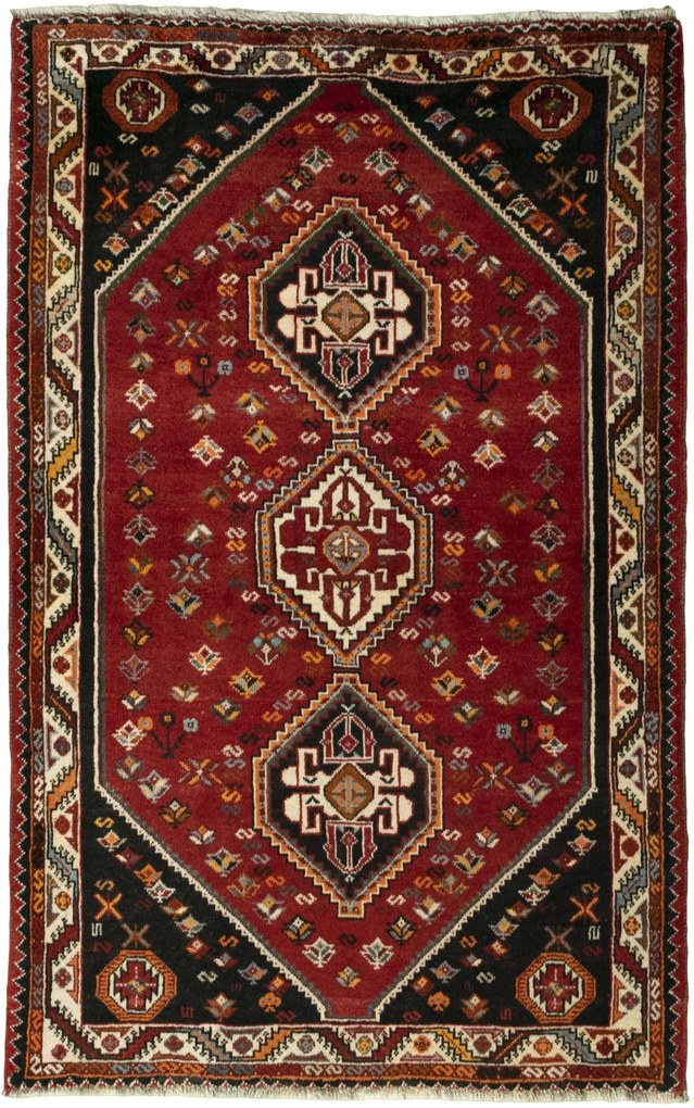 Shiraz Tappeto persiano 170 x 110 Rosso (Iran) Annodato A Mano