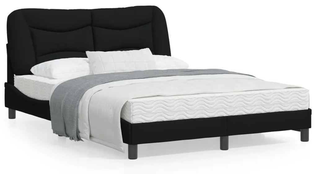 Giroletto Con Led Senza Materasso Nero 140x200 Cm İn Tessuto /