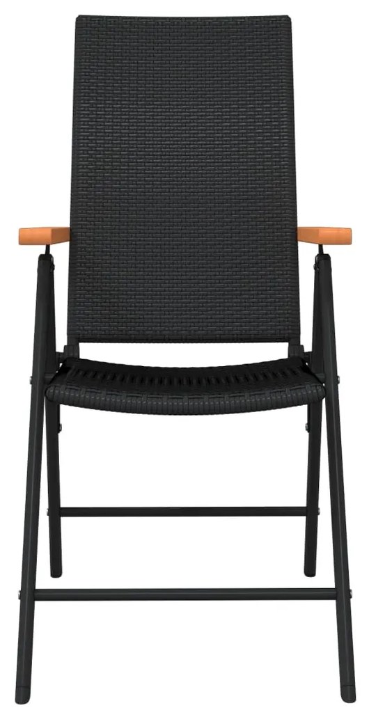 Set mobili da pranzo per giardino 3 pz nero