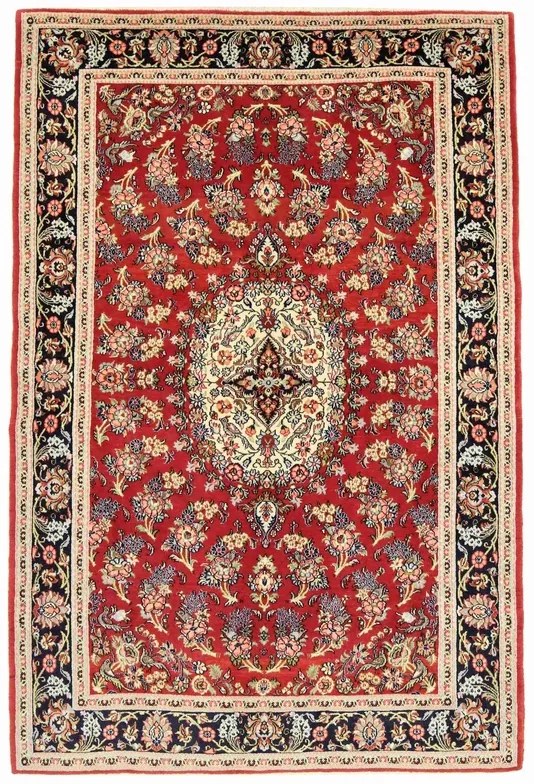 Ghom Tappeto persiano 220 x 150 Rosso (Iran) Annodato A Mano