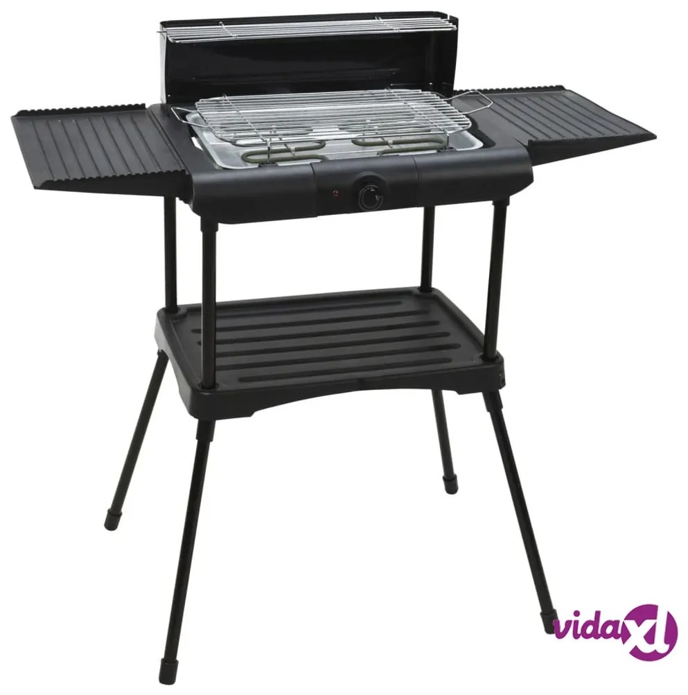 ProGarden Griglia Elettrica Barbecue con Supporto 2000W Nera