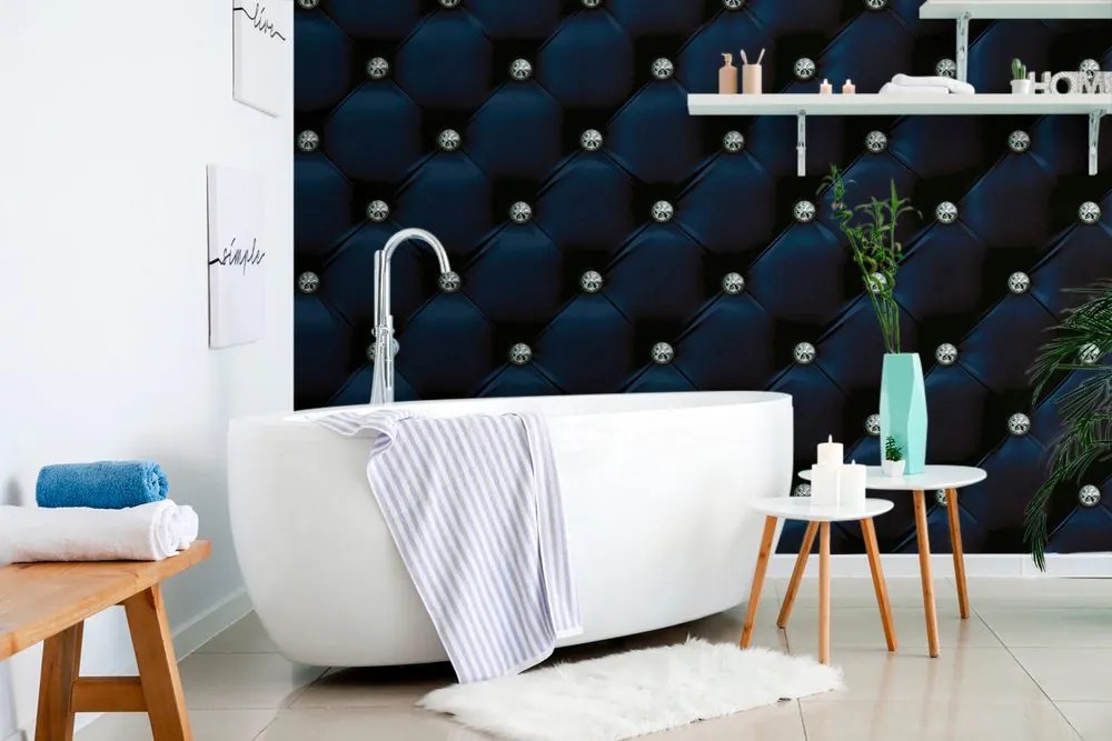 Carta da parati – Eleganza della pelle blu reale