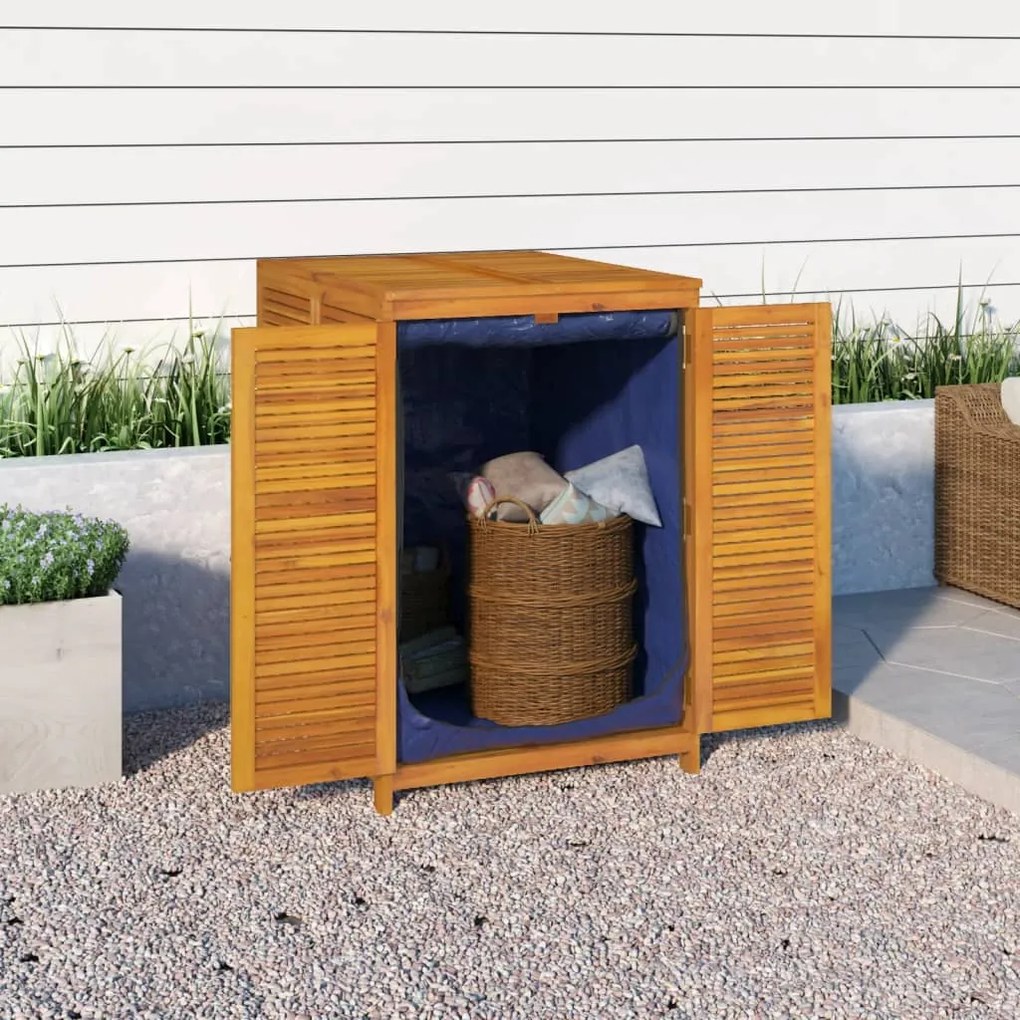 Contenitore Da Giardino 70x87x104cm İn Legno Massello Di Acacia /
