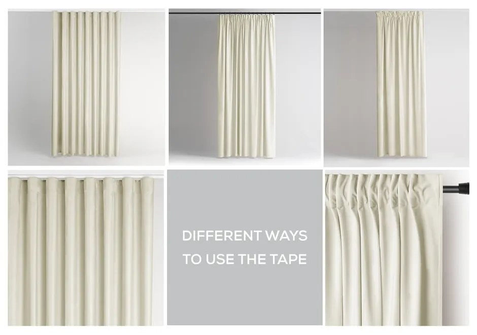 Tenda parzialmente oscurante color crema in velluto 140x245 cm Pleat – Restilo