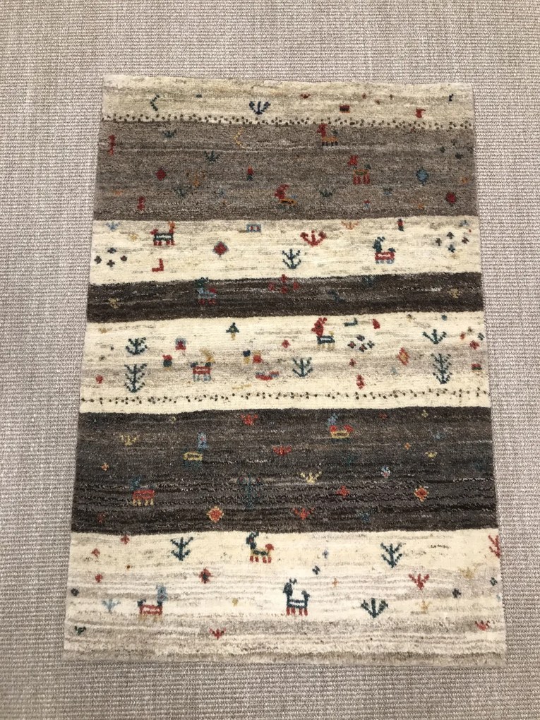 Gabbeh Tappeto 80 x 110 Beige (Iran) Annodato A Mano