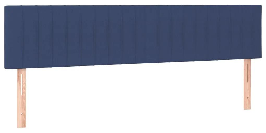 Giroletto a Molle con Materasso Blu 200x200 cm in Tessuto