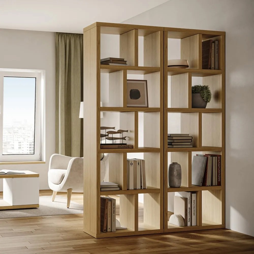Libreria color legno effetto rovere 70x198 cm Berlin - TemaHome