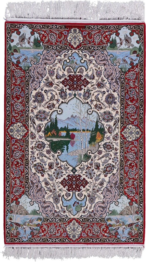 Isfahan Tappeto 170x110 (Iran) Annodato A Mano
