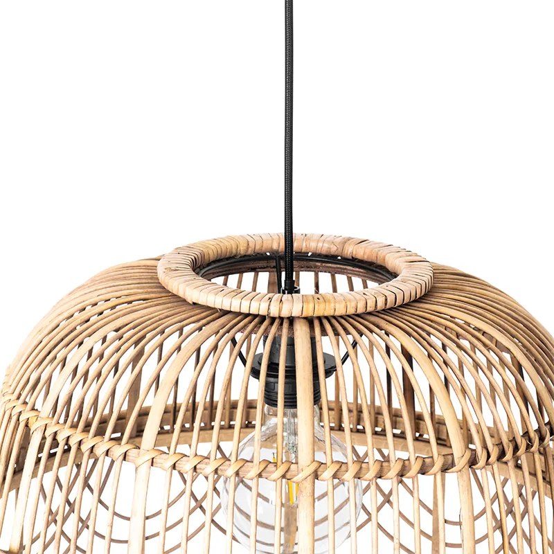Lampada a sospensione orientale in rattan 44 cm - Michelle