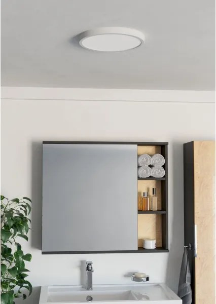 Eglo 901334 - Plafoniera da bagno LED FUEVA, 14,2 W, 230 V, Ø 27,8 cm, IP44, bianco