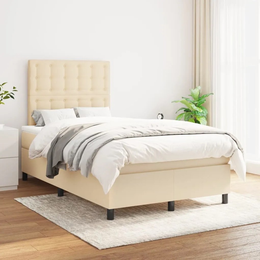 Giroletto A Molle Con Materasso Crema 120x200 Cm İn Tessuto /