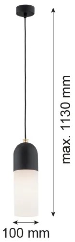 Argon 4213 - Lampadario su corda BURGOS 1xE27/15W/230V nero