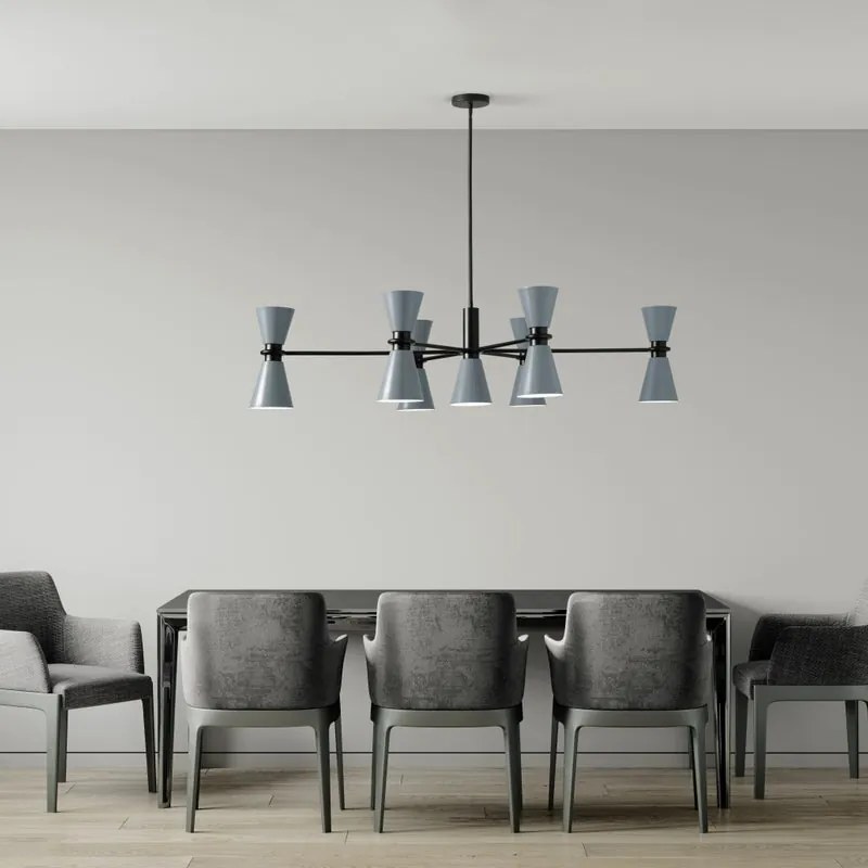 Lampadario Design Graal nero  13x E27 Ø133cm MILOOX