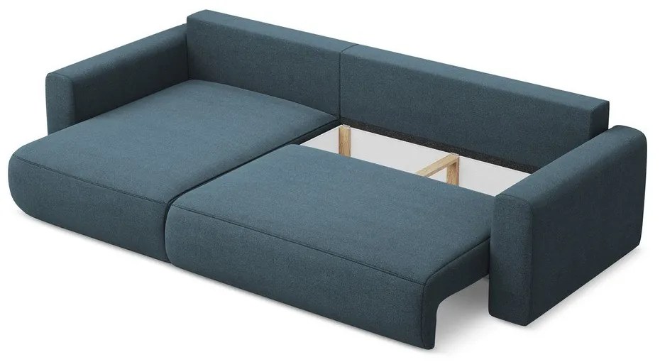 Divano angolare blu allungabile/con contenitore (con penisola a sinistra/con chaise lounge) Kapua – Makamii